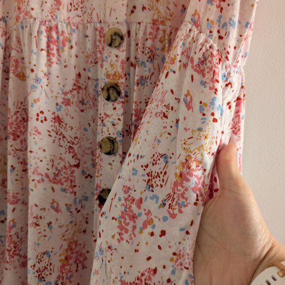 3/$30 Button detail floral summer dress - Picture 3 of 6